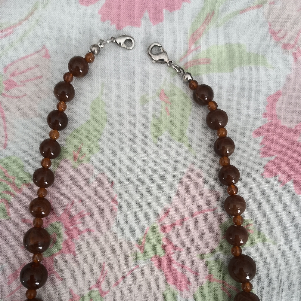 Vintage Anthro Brown Wood Beaded Necklace Bundle - Picture 6 of 8